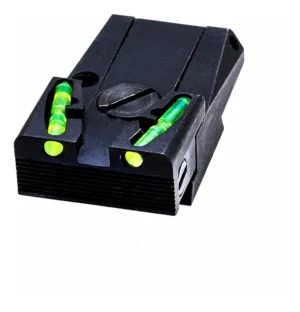 MIRAS HIVIZ PARA GLOCK TRASERA 17/19/19X/21/22/23/30/34/35 GEN.3/4,FIBRA OPTICA INTERCAMBIABLE, MIRA CON ELEBACION, NEGRA/ ROJA/ VERDE (GLAD211)