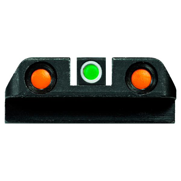 MIRAS HIVIZ PARA GLOCK TRTIUM/FIBRA OPTICA GLOCK 42/43/43X/48 DELANTERA VERDE/ARO NARANJA/TRASERAS VERDES (GLN621) - Imagen 2