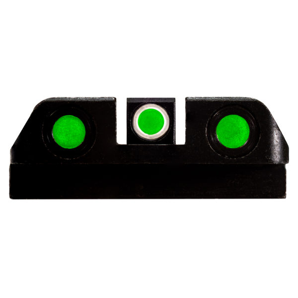 MIRAS HIVIZ GLOCK 42/43/43X/48 GAS TRITIUM/FIBRA OPTICA MIRAS FIJAS VERDE DELANTERA/VERDE TRASERA (GLN321) - Imagen 2