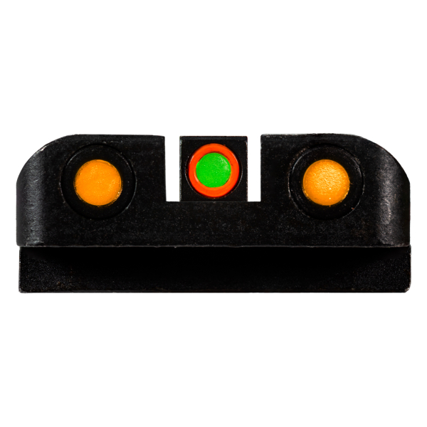 MIRAS HIVIZ PARA GLOCK TRTIUM/FIBRA OPTICA GLOCK 42/43/43X/48 DELANTERA VERDE/ARO NARANJA/TRASERAS VERDES (GLN621) - Imagen 4