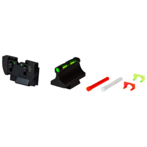 MIRAS HIVIZ PARA RUGER 10/22 CAL.22 FIBRA OPTCA PARA RIFLE AJUSTABLE, MIRA TRASERA SE DOBLA,FIBRAS INTERCAMBIABLES VERDE/ROJA (RG1022)