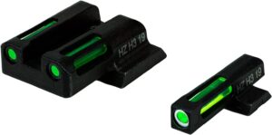 MIRAS HIVIZ HS/SPRINGFIELD/XD/XDS/XDE & XDMGAS TRITIUM/ FIBRA OPTIVA, MIRAS FIJAS, VERDE DELANTERA/ VERDE TRASERA (XDN321)