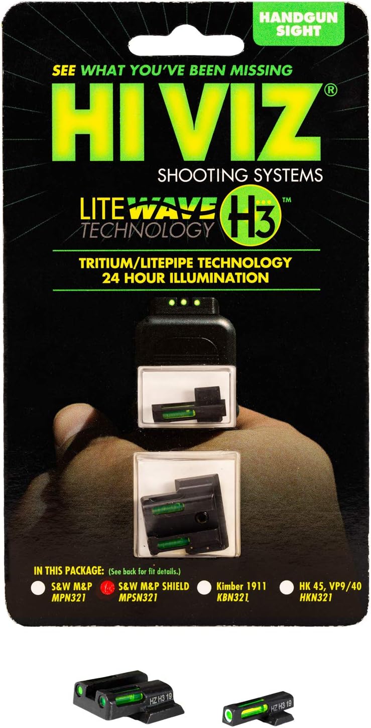 MIRAS HIVIZ HS/SPRINGFIELD/XD/XDS/XDE & XDMGAS TRITIUM/ FIBRA OPTIVA, MIRAS FIJAS, VERDE DELANTERA/ VERDE TRASERA (XDN321) - Imagen 4