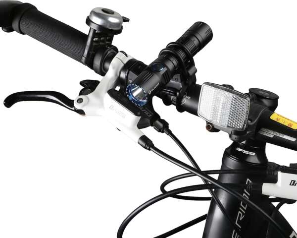 SOPORTE OLIGHT DE LINTERNA PARA USO EN BICICLETA, COLOR NEGRO, ELASTICO A PRESION EN TIMON. (UFBM) - Imagen 2