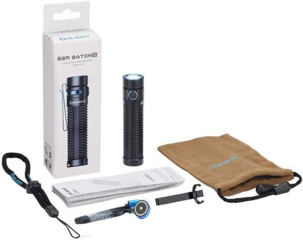 LINTERNA OLIGHT S2R BASTON II LINTERNA DE CLIP, INTERMITENTE, BOTON FACIL USO, COLOR NEGRA, 400 LUMENES, LUZ TURBO/ALTA/MEDIANA/BAJA/LUNA, RECARGABLE, CARGADOR MAGNETICO.