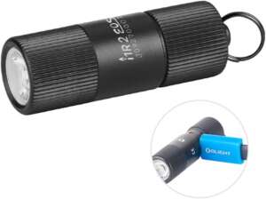 LINTERNA OLIGHT iR 2 PRO MINI LINTERNA PARA LLAVERO, COLOR NEGRO, 180 LUMENES, LUZ ALTA Y BAJA BATERIA RECARGABLE POR CABLE USB A TIPO C.