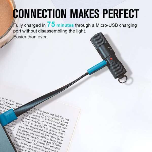 LINTERNA OLIGHT iR 2 PRO MINI LINTERNA PARA LLAVERO, COLOR NEGRO, 180 LUMENES, LUZ ALTA Y BAJA BATERIA RECARGABLE POR CABLE USB A TIPO C. - Imagen 4