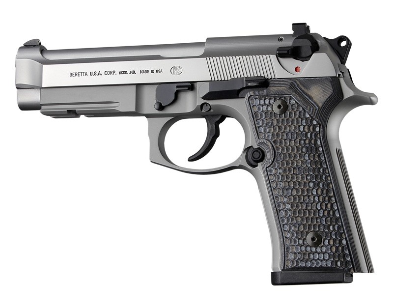 CACHAS HOGUE BERETTA COMPUESTO G10 TEXTURIZADO PIRAÑA NEGRO/GRIS (90127)