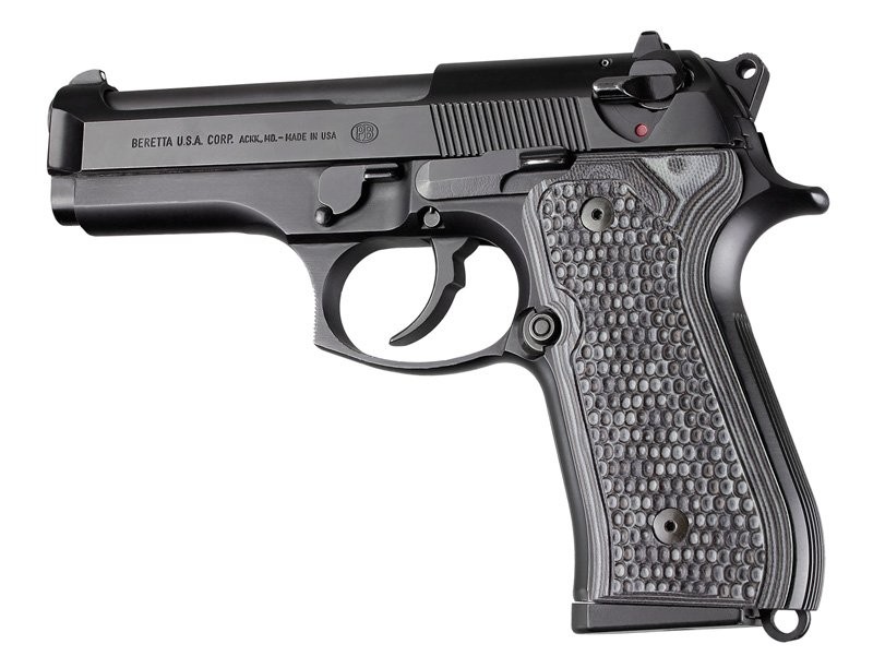 CACHAS HOGUE BERETTA COMPUESTO G10 TEXTURIZADO PIRAÑA NEGRO/GRIS (92137-BLKGRY)
