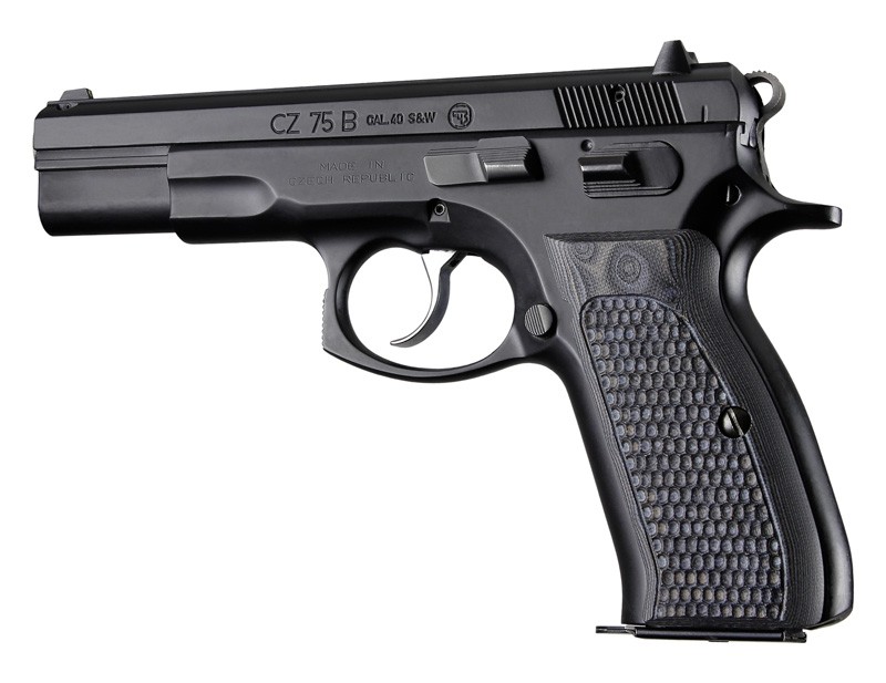 CACHAS HOGUE CZ75 75B 85B TZ75 COMPUESTO G10 TEXTURIZADO PIRAÑA NEGRO/GRIS (75137-BLKGRY)