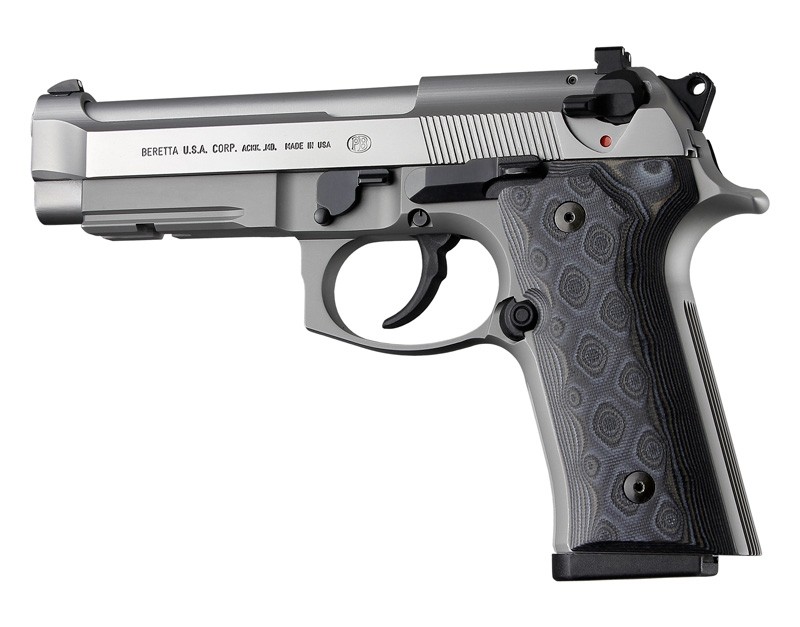 CACHAS HOGUE BERETTA 92F/M9A3/VERTEC COMPUESTO G10 PANELES SUAVISADOS DE AGARRE NEGRO/GRIS (90147)