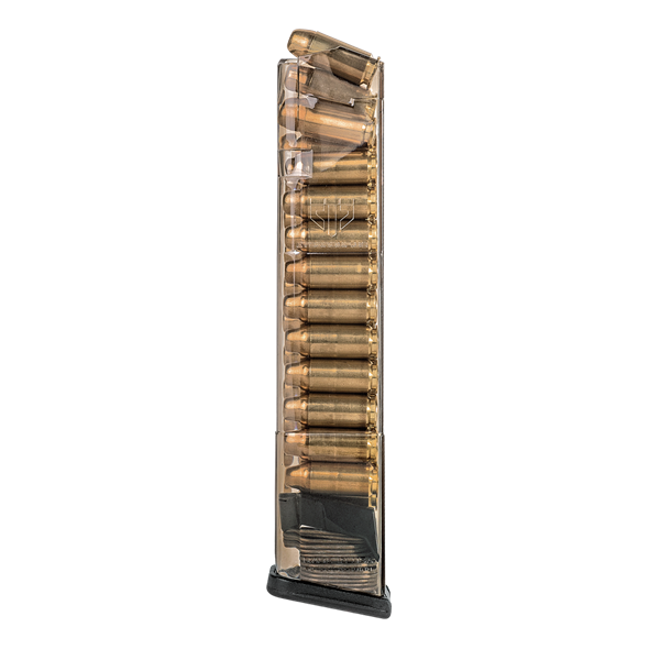 TOLVA GLOCK.40 S&W MOD 22/23/35 DE 24 TIROS TRANSPARENTE ETS