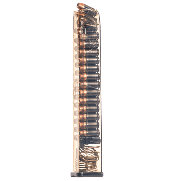 TOLVA GLOCK.45 ACP MOD 21/30 DE 30 TIROS TRANSPARENTE ETS
