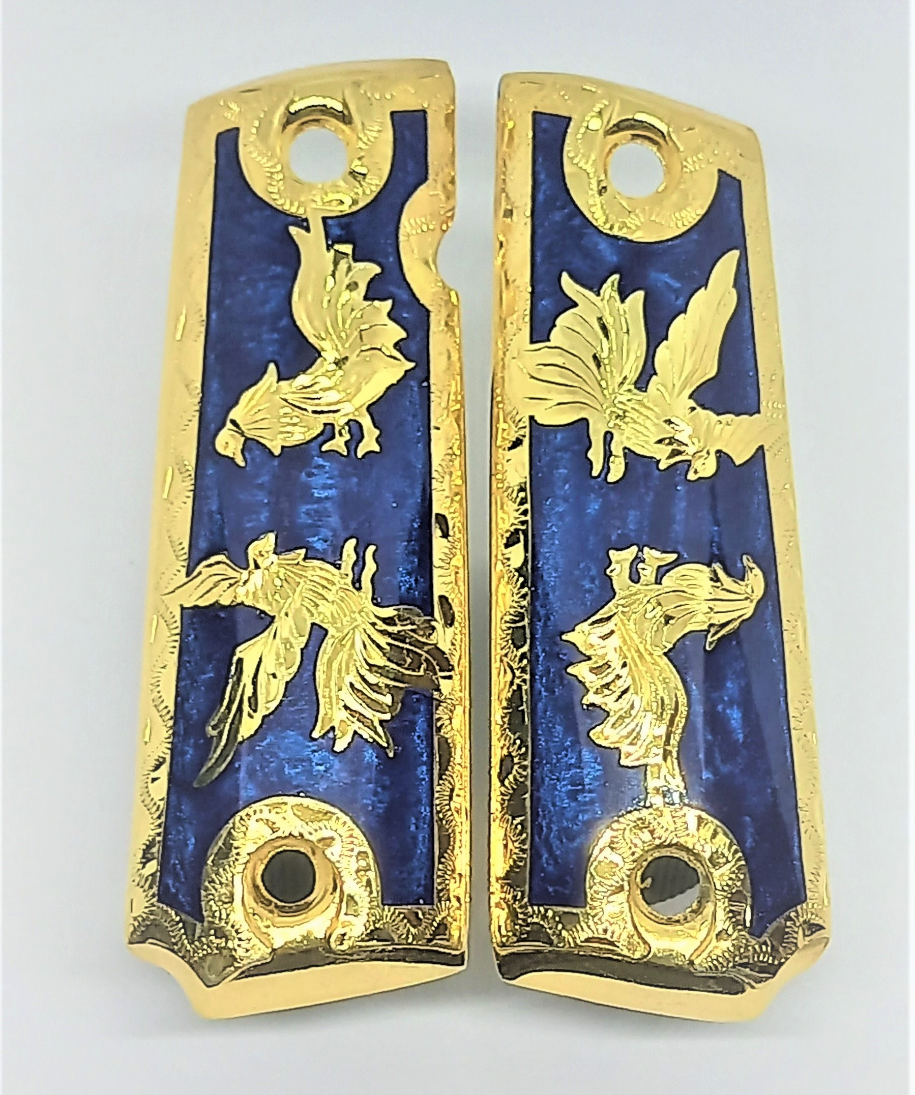 CACHAS COLT 1911 ACERO INOXIDABLE, CHAPA EN ORO O PLATA SR