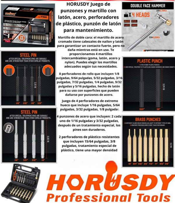 HERRAMINETAS HORUSDY,22 PIEZAS.