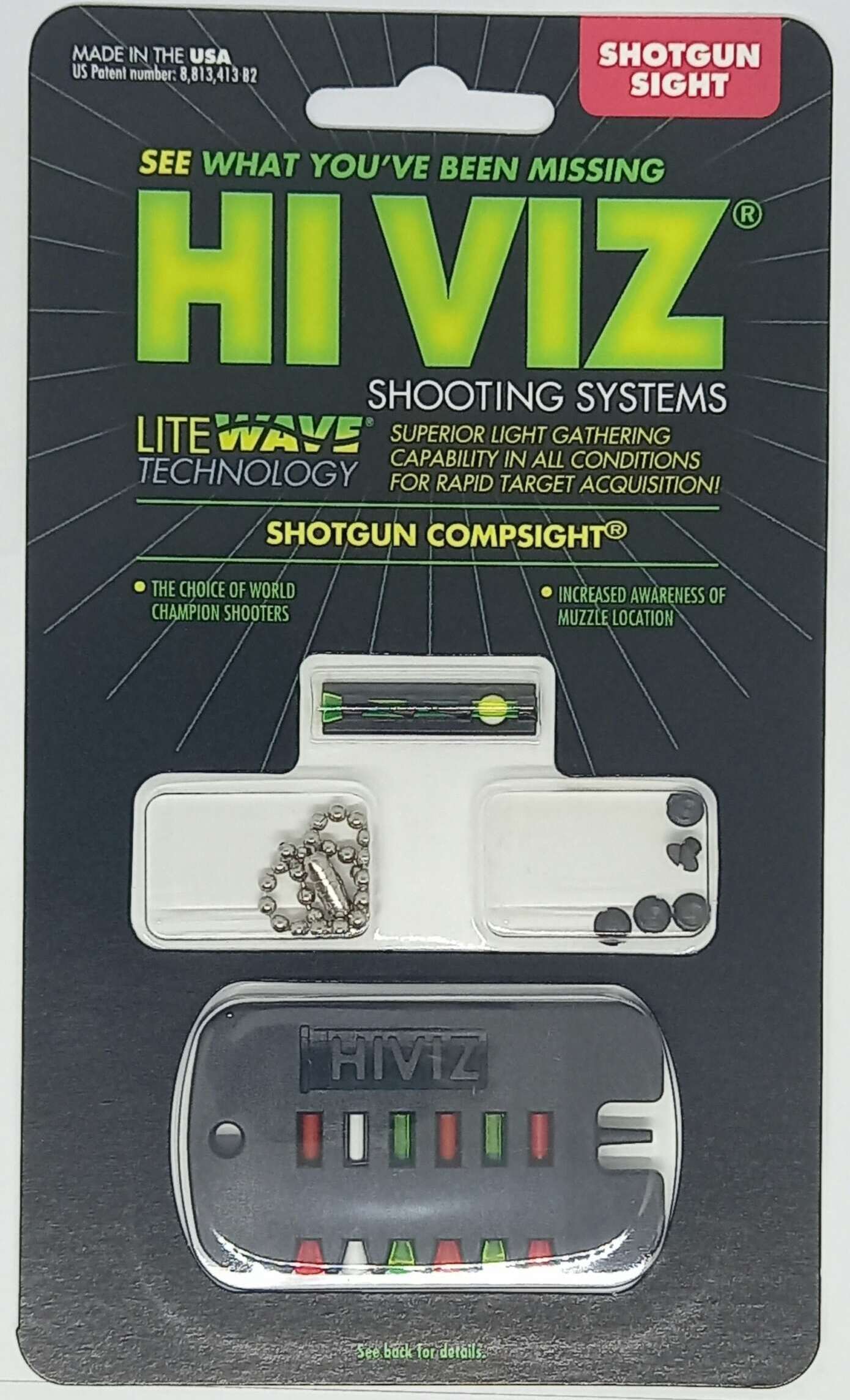 MIRAS HIVIZ ESCOPETA DELANTERA DE CAZA CAL.12/16/20, CON MIRA DE ROSCA REMOVIBLE, FIBRAS INTERCAMBIABLES (PMLW01)