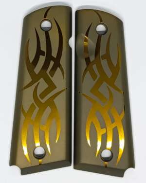 CACHAS HOGUE COLT ALUMINIO TRIBAL ANODIZADO GRIS PLOMO (01401)