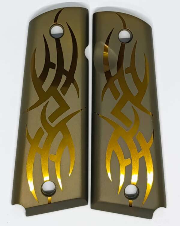 CACHAS HOGUE COLT ALUMINIO TRIBAL ANODIZADO GRIS PLOMO (01401)