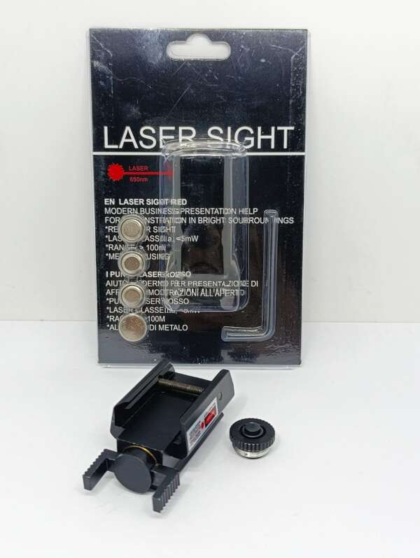 MIRA LASER TACTICA PLANA CON BOTON ADICIONAL COLOR NEGRO, LASER ROJO, MONTURA PICATINY (HY-1834416) - Imagen 2