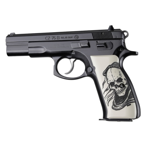 CACHA HOGUE CZ75 75B MARFIL CONCHA NACAR - LA MUERTE LISO ANODIZADO (75026)