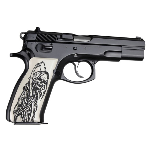 CACHA HOGUE CZ75 75B MARFIL CONCHA NACAR - LA MUERTE LISO ANODIZADO (75026) - Imagen 3