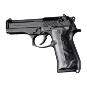 CACHAS HOGUE BERETTA 92FS, 92 CENTURION POLIMERO PERLEADO NEGRO LIZO (92418)