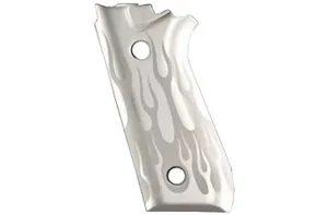 CACHAS HOGUE TAURUS PT92 ALUMINIO PLATEADO-LLAMAS LISO (99134)