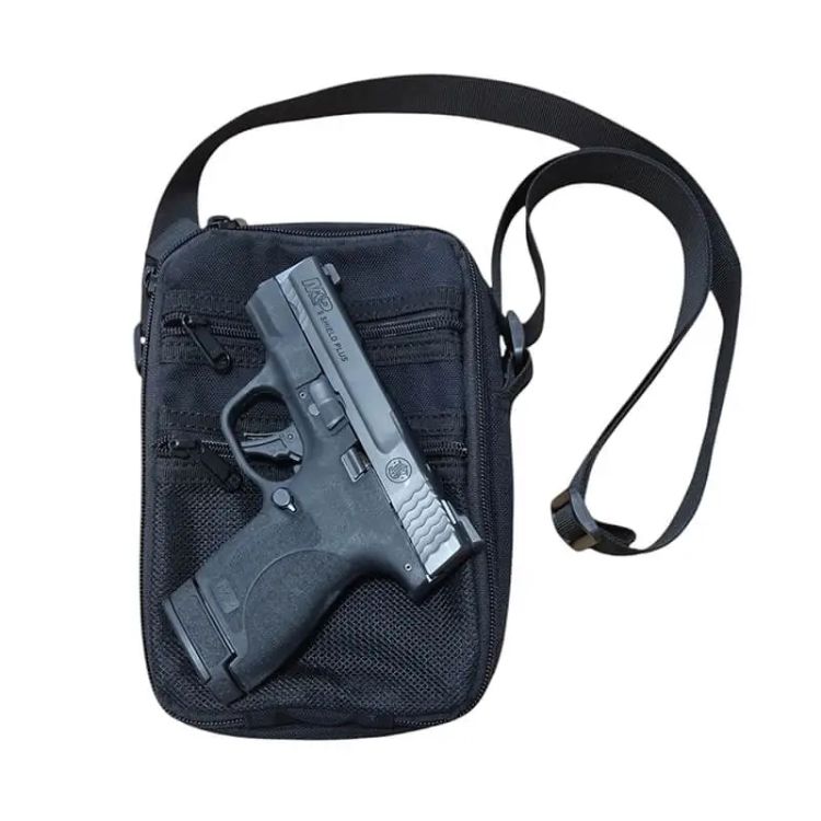 BOLSA TACTICA MAGNETICA - PORTA PISTOLA COMPACTA/CC (EDC) SIN SEGURO NYLON - COLOR NEGRO - Imagen 3