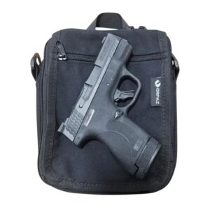 BOLSA TACTICA MAGNETICA - PORTA PISTOLA GRANDE/SEMI SIN SEGURO NYLON - COLOR NEGRA