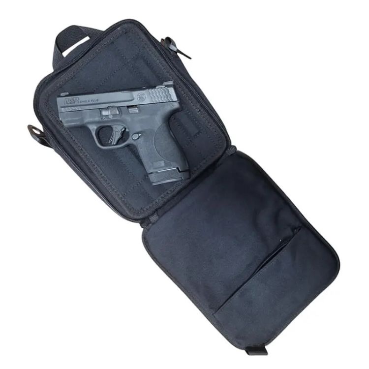 BOLSA TACTICA MAGNETICA - PORTA PISTOLA GRANDE/SEMI SIN SEGURO NYLON - COLOR NEGRA - Imagen 2