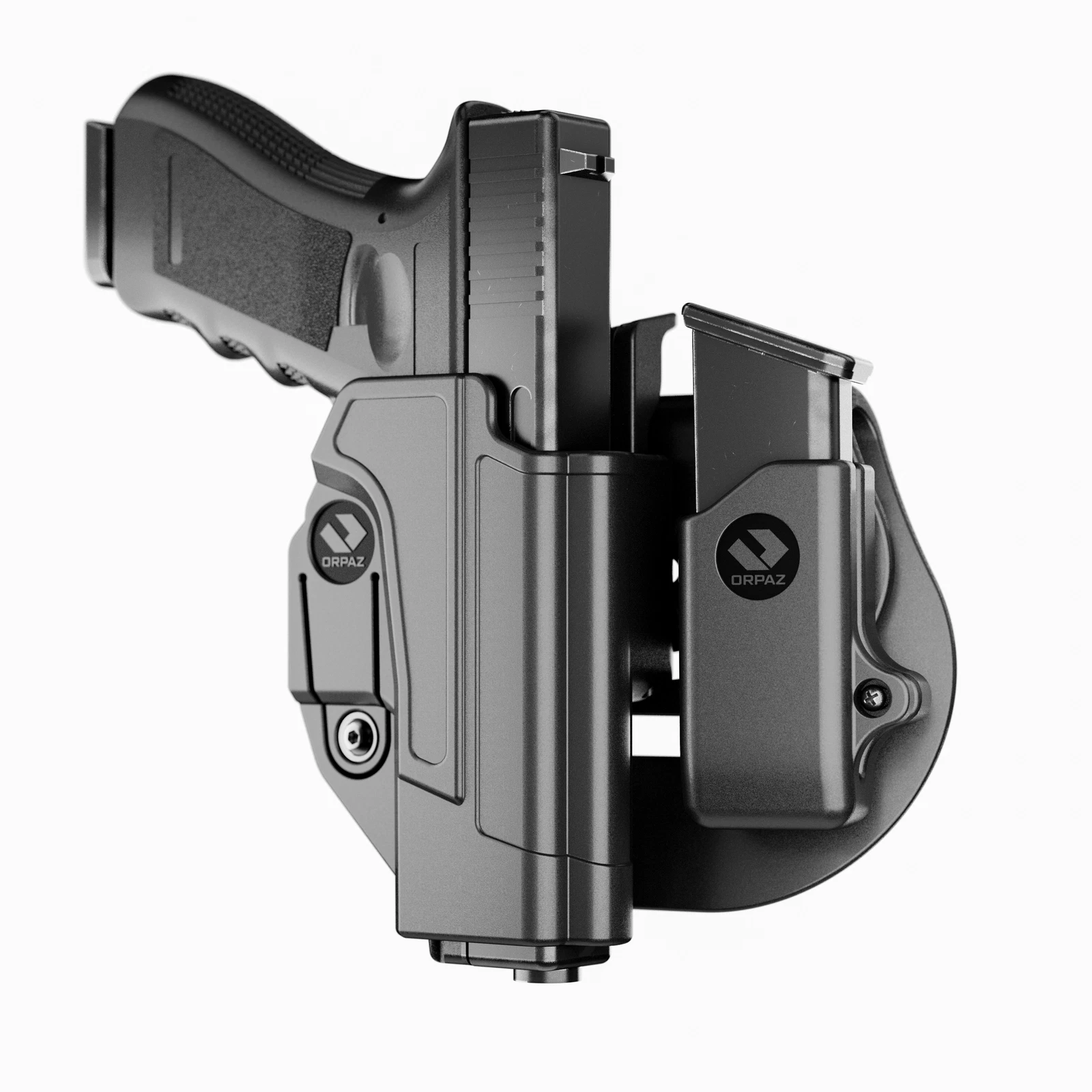 FUNDA Y PORTA TOLVA SIMPLE PARA M&P SMITH & WESSON CON SEGURO - COLOR NEGRA - Imagen 2