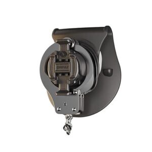 PORTA GRILLETES - EXTERNO DE CLIP CON SEGURO - COLOR NEGRO