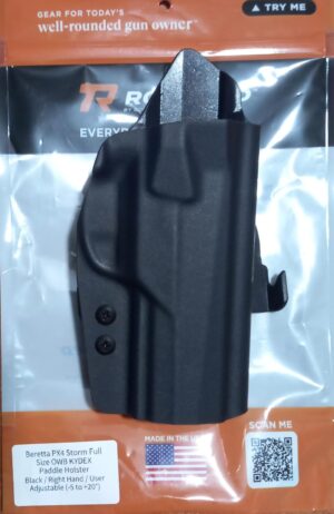 FUNDA ROUNDED PARA BERETTA PX4 FULL EXTERNO DE PALETA COLOR NEGRO MATERIAL KYDEX (03026486)