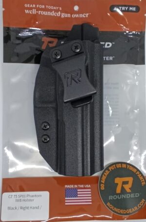 FUNDA ROUNDED PARA CZ 75/SP01 INTERNA CLIP AL CINCHO COLOR NEGRO MATERIAL KYDEX (03010076)