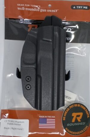 FUNDA ROUNDED PARA CZ 75/SP01 EXTERNO DE PALETA COLOR NEGRO MATERIAL KYDEX (03010074)