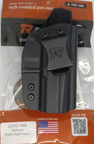 FUNDA ROUNDED PARA CZ P07 INTERNO CLIP AL CINCHO COLOR NEGRO MATERIAL KYDEX (03010077)