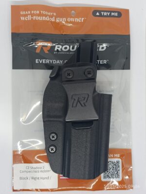 FUNDA ROUNDED PARA CZ SHADOW 2 COMPACT INTERNO CLIP AL CINCHO OPTIC READY COLOR NEGRO MATERIAL KYDEX (03010097)