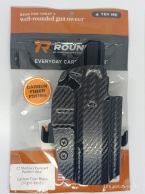 FUNDA ROUNDED PARA CZ SHADOW 2 COMPACT EXTERNO DE PALETA FIBRA DE CARBON MATERIAL KYDEX (030100100)