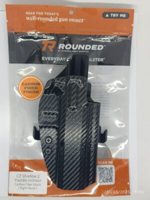 FUNDA ROUNDED PARA CZ SHADOW 2 EXTERNO DE PALETA OPTIC READY FIBRA DE CARBON MATERIAL KYDEX (030100103)