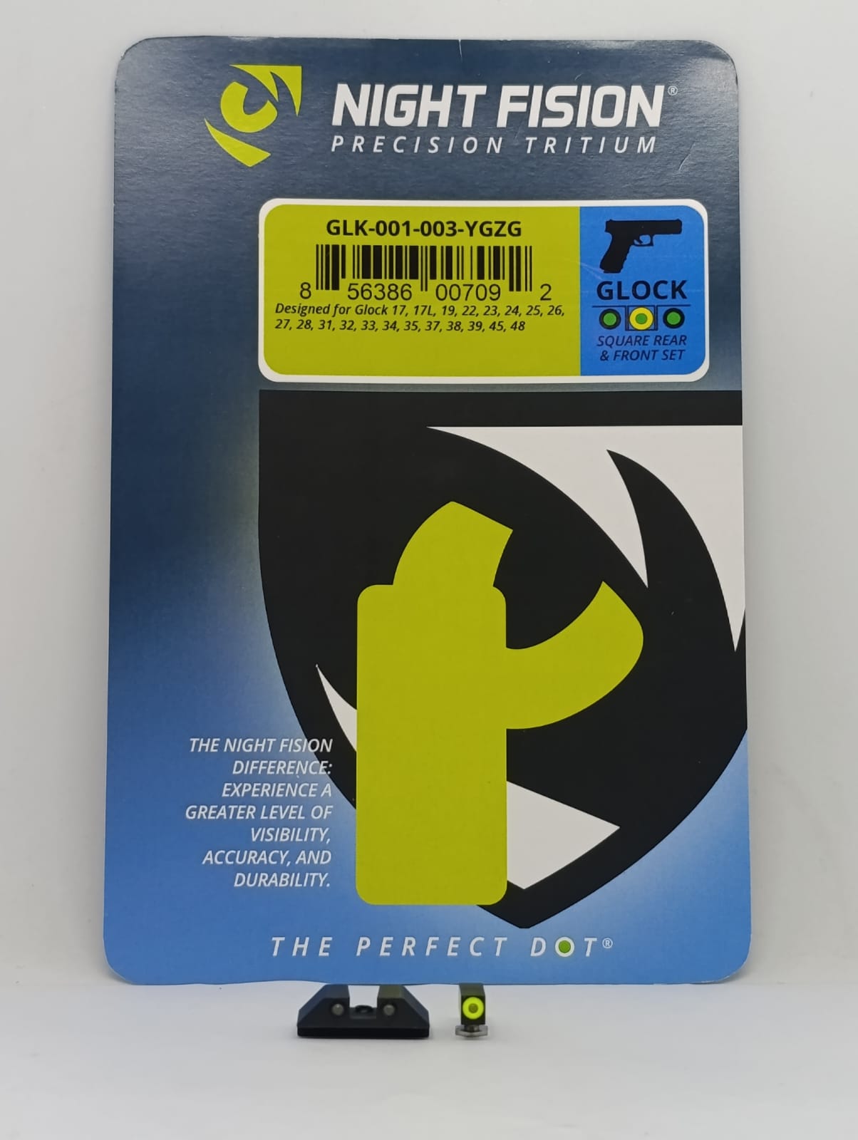 MIRA NIGHT FISION PARA GLOCK 17/17L/19/22/23 GAS TRITIUM (GLK-001-003-YGZG) - Imagen 3