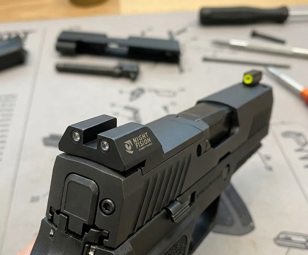 MIRA NIGHT FISION PARA GLOCK 17/17L/19/22/23 GAS TRITIUM (GLK-001-003-YGZG) - Imagen 4