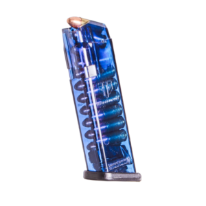 TOLVA PARA GLOCK 17/19/34 9MM 17 TIROS AZUL TRANSPARENTE - ETS