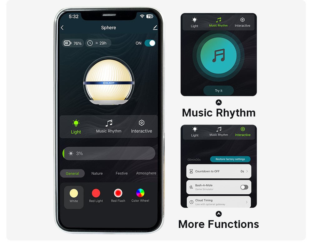 ESFERA DE LUZ, 20 MODOS DE COLOR, APP PARA PROGRAMAR - TRASNPARENTE - Imagen 6