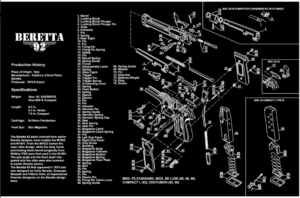 ALFOMBRA HULE DESPIECE BERETTA92FS - ADE OPTICS (BERETTA 92 MAT)