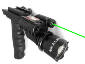 GRIP DELANTERO CON LASER VERDE YLINTERNA DE 500 LUMENS