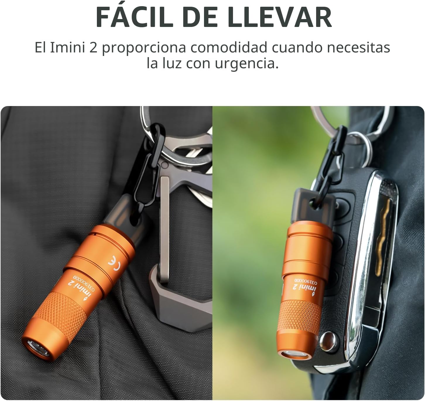 Linterna mini recargable imini 2 - Color Naranja y Azul - Imagen 5