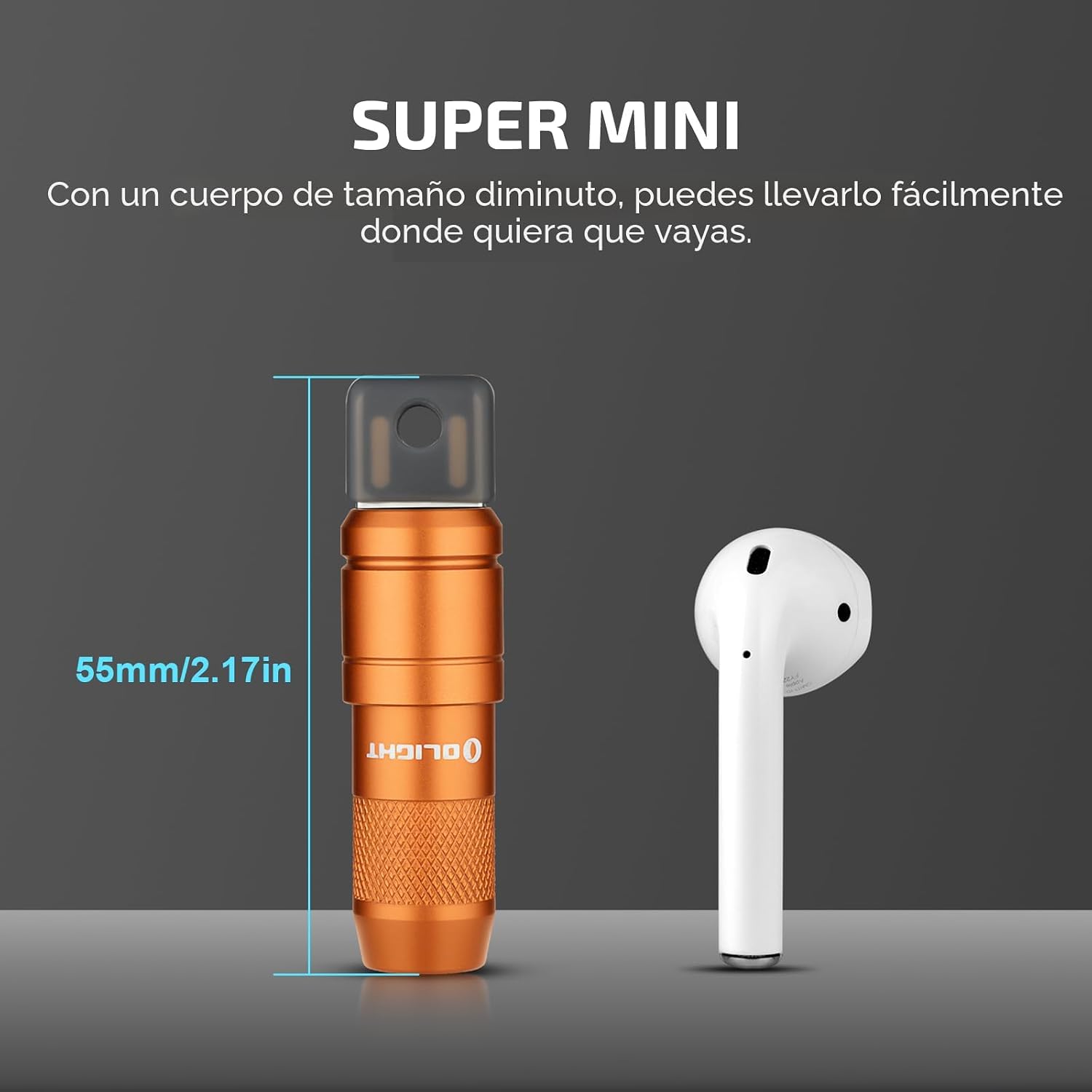 Linterna mini recargable imini 2 - Color Naranja y Azul - Imagen 6